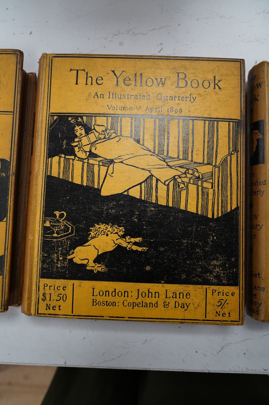 Four volumes of The Yellow Book; I, II, III and IV, pub. John Lane. Condition - fair, some wear and staining, damage to the spines and bindings loose